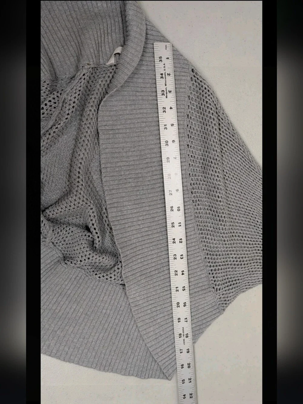 Athleta Shrug Cardigan Sweater M Open Knit Cocoon Athleisure Yoga #7800 - Picture 3 of 6